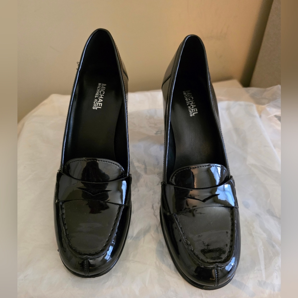 Michael Kors Black Patent Leather Loafers